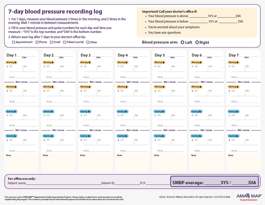 7 day blood pressure recording log ama map 7 day blood pressure